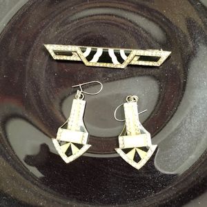 Final Price/Vintage Art Deco Style Pin & Earrings
